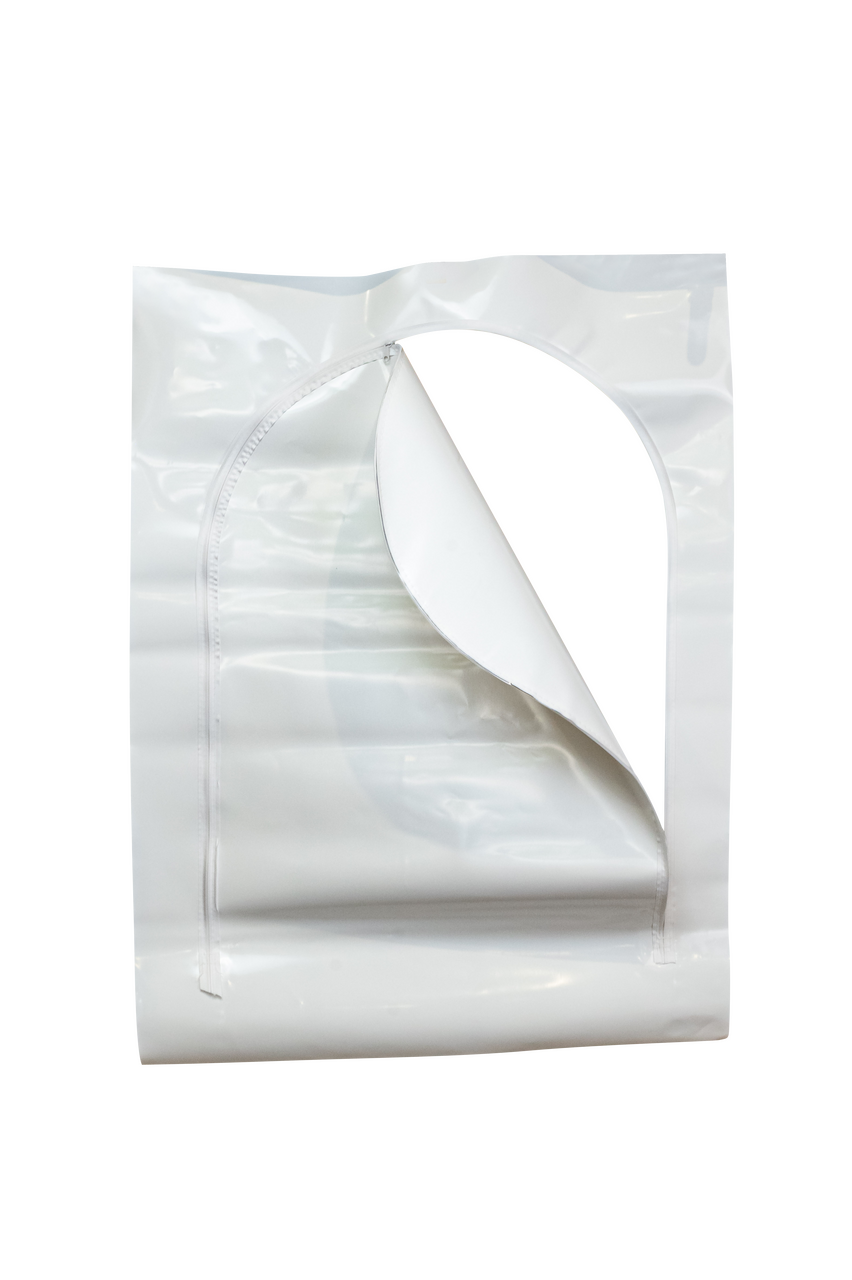 Shrink wrap zipper hatch door